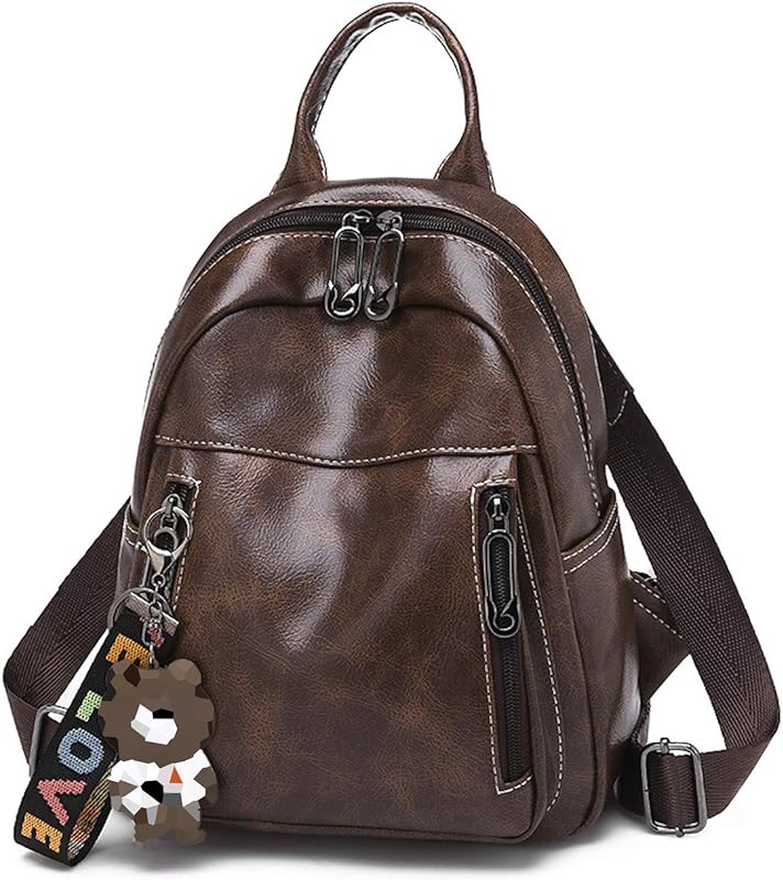 Mochila feminina casual de couro PU para uso diário