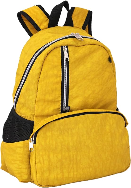 Mochila LS Amarelo MOstarda Em Nylon Amassado 5 Divisões – MO4256 Mochila LS Amarelo MOstarda Em Nylon Amassado 5 Divisões – MO4256