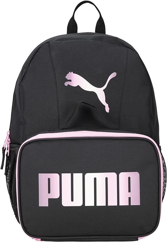 PUMA Conjunto de mochila e kit de almoço Evercat para crianças, Prisma rosa/preto, tamanho nico
