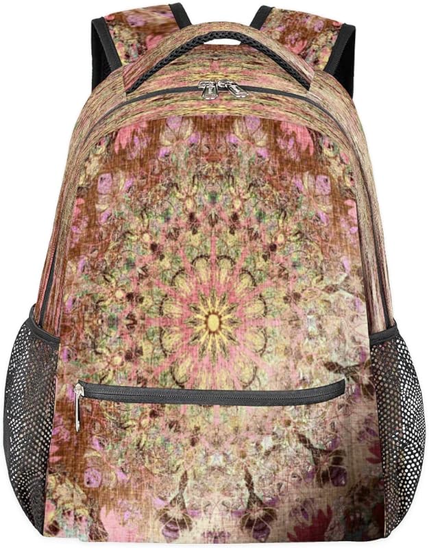 Mochilas de mandala étnica para mulheres e homens, mochila escolar boho para meninos e meninas adolescentes, mochilas para laptop para faculdade de trabalho, mochila de viagem à prova d’água mochila para livros para caminhadas, Multicor, Medium