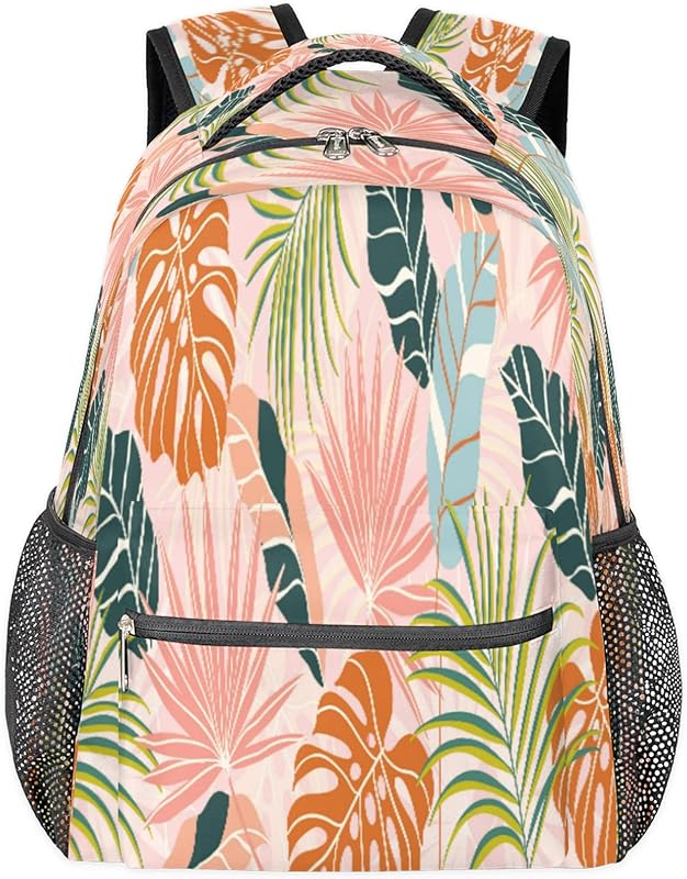 Mochilas coloridas para mulheres e homens, mochila escolar de folha de palmeira para meninos e meninas adolescentes, mochilas para laptop para faculdade de trabalho, mochila de viagem à prova d’água mochila para livros para caminhadas, Multi