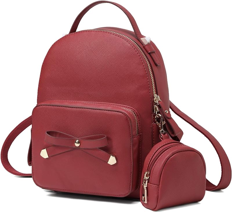 Bolsa Mini Mochila, VASCHY Mochila Pequena e Fofa com Laço para Menina Adolescente, Mulher e Meninas com Bolsa de Moedas Destacável