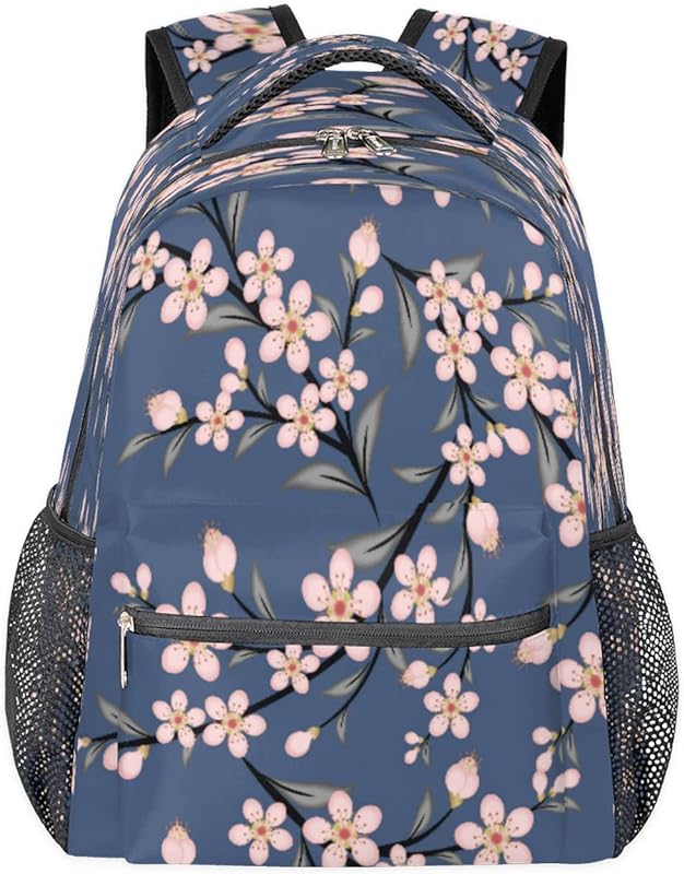 Mochilas de flor de cerejeira para mulheres e homens, mochila escolar floral floral para meninos e meninas, mochilas para laptop para faculdade, mochila de viagem à prova d’água mochila para caminhada, Multicor, Medium