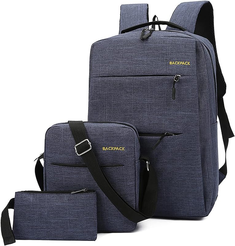 Yuwao Mochila de 3 peças Conjunto Combo Mochila para Laptop Resistente à Água Bolsa de Viagem de Negócios com Porta de Carregamento USB Mochila de Computador Escola Escola Viagem Casual Caminhadas Moc