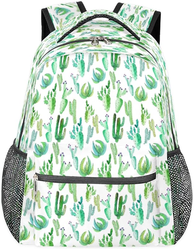 Mochilas de cacto tropical, para mulheres e homens, mochila escolar floral suculenta para meninos e meninas adolescentes, mochilas para laptop para faculdade, mochila de viagem à prova d’água mochila para caminhada, Multicor, Medium