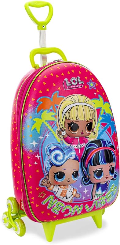 Mochila Escolar 3D com 6 Rodinhas LOL Neon – Maxtoy