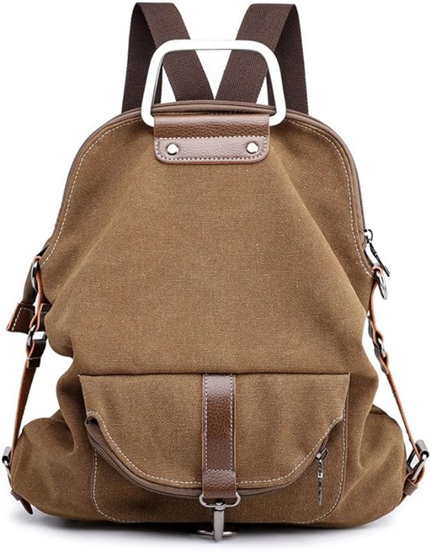 Mochila feminina de lona casual bolsa de viagem estilo retrô multifuncional bolsa escolar grande mochila diária