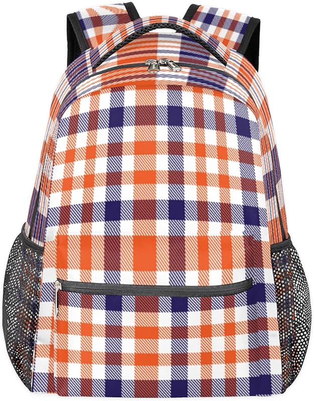 Mochilas xadrez Buffalo para mulheres e homens, mochila escolar Check Trellis para meninos e meninas adolescentes, mochilas para laptop para faculdade, mochila de viagem à prova d’água mochila para caminhada, Multicor, Medium