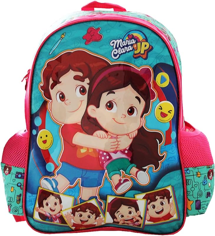 Mochila de Costas, Clio, Maria Clara e JP, Azul e Rosa, Grande Mochila de Costas, Clio, Maria Clara e JP, Azul e Rosa, Grande