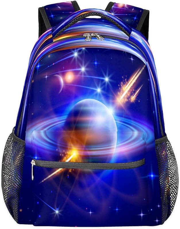 Mochilas femininas com estampa do planeta e universo para laptop, mochilas para negócios, mochila escolar para estudantes com alça de ombro ajustável, mochila casual para viagem e acampamento, para mulheres e homens, Multicor, Large, Mochilas Daypack