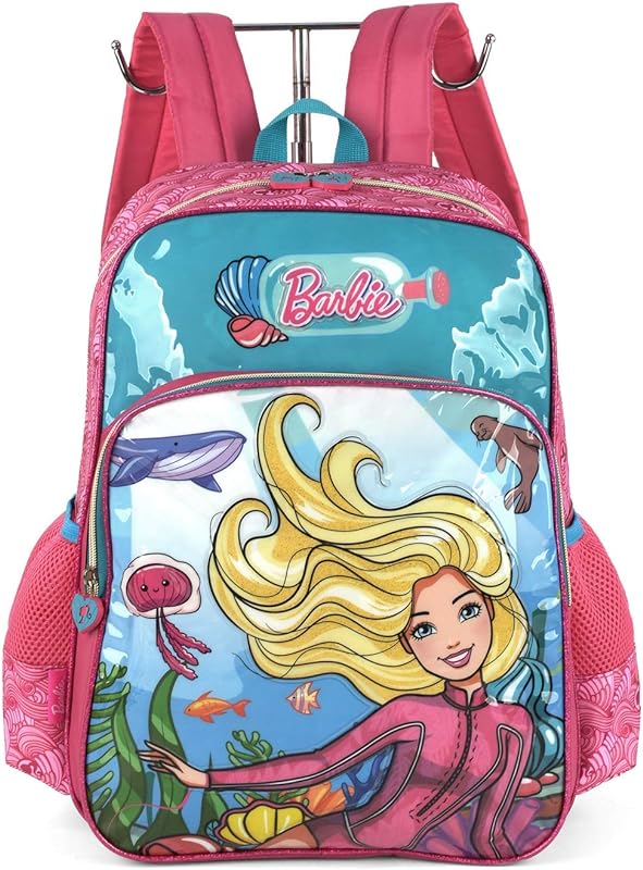 Mochila de Costas, Luxcel, Barbie, Grande, 2 Bolsos, Azul