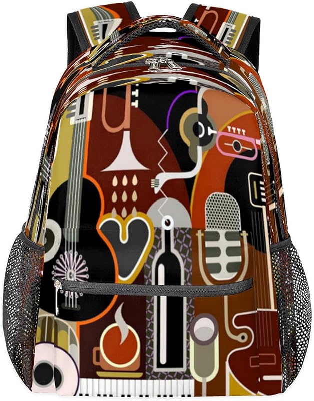 Mochila feminina para laptop, mochila escolar para estudantes, com alça de ombro ajustável, para viagem, acampamento, casual, para mulheres e homens, Multicor, Large, Mochilas Daypack