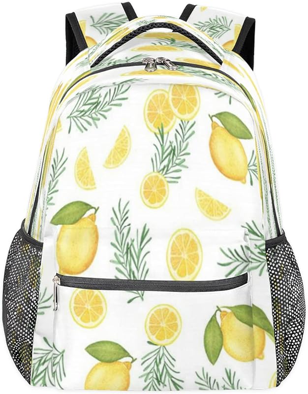 Mochilas para adolescentes meninas meninos limão mochila de viagem para mulheres homens, bolsas de livro de folhas mochilas universitárias para escola, mochilas para laptop de trabalho, mochila resistente à água para caminhadas, Multicor, Medium Mochilas para adolescentes meninas meninos limão mochila de viagem para mulheres homens, bolsas de livro de folhas mochilas universitárias para escola, mochilas para laptop de trabalho, mochila resistente à água para caminhadas, Multicor, Medium