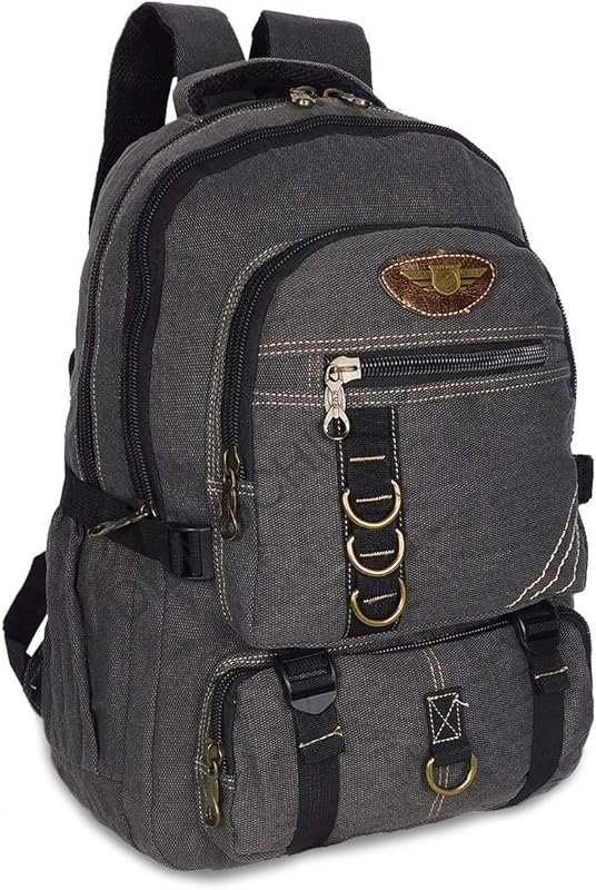 Mochila Escolar Feminina Resistente Masculina Notebook Lona Reforçada (Preto)