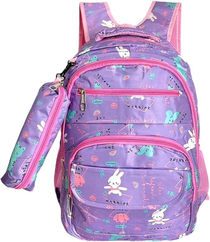 Mochila Bolsa Infantil Feminina Escolar Passeio Com Estojo Reforçada Costas