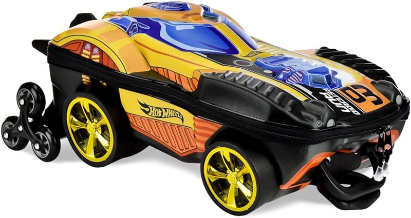 Mochila Escolar 3D com 6 Rodinhas Hotwheels Dune Dourado – Maxtoy