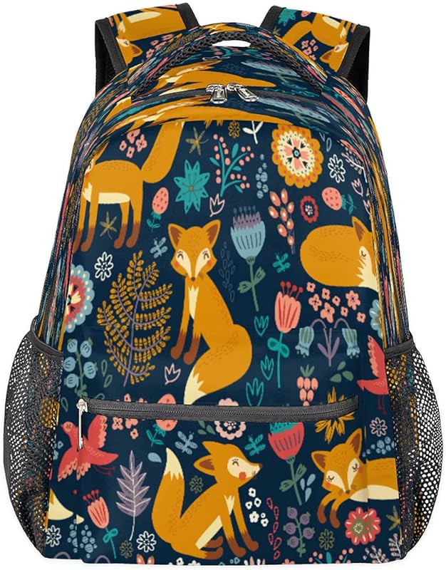 Mochilas de viagem para laptop para mulheres, homens, folhas de raposa, mochilas escolares modernas, mochilas casuais para meninos, meninas, trabalho, caminhadas, acampamento, Multicor, Medium, Mochilas Daypack