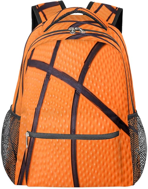 Mochilas femininas com estampa de basquete 3D Daypack para negócios, mochila escolar para estudantes com alça de ombro ajustável, mochila casual para viagem e acampamento, para mulheres e homens, Multicor, Large, Mochilas Daypack