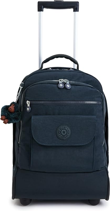 Mochila feminina Sanaa grande enrolada, alças acolchoadas ajustáveis, alça deslizante, mochila de nylon enrugado