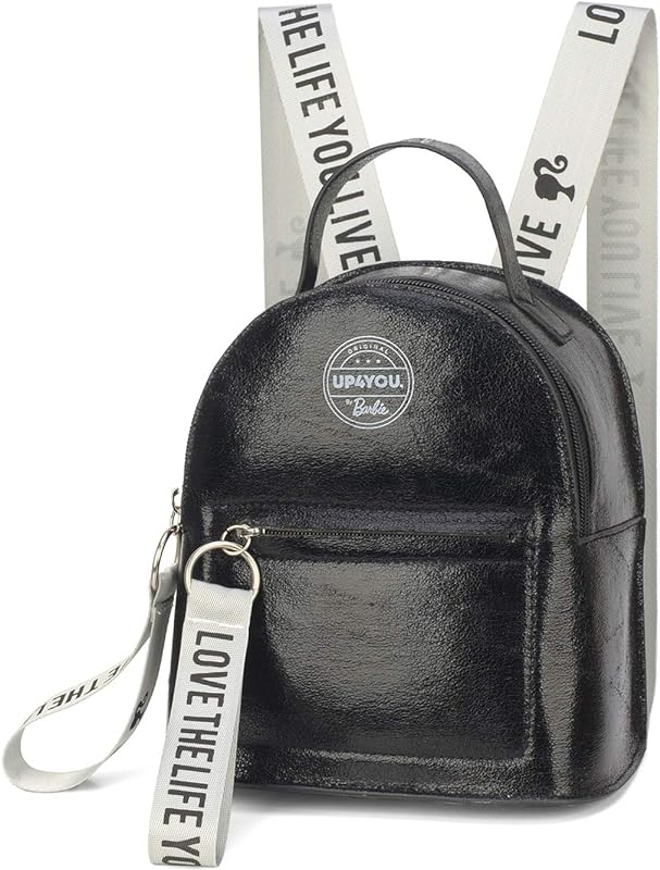 Mini mochila feminina metalizada Barbie luxcel ms45804 preta