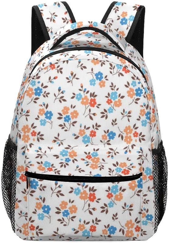 Mochila escolar casual feminina meninas padrão floral pequenas flores leve viagem mochila de ombro universitário para laptop acampamento caminhadas