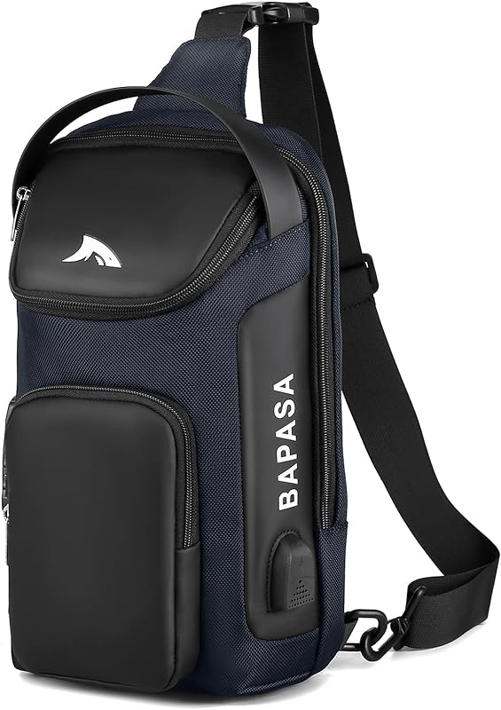 ERYUE Mochila USB antifurto,Bolsa de ombro antifurto USB bolsa de ombro casual mochila tipo estilingue