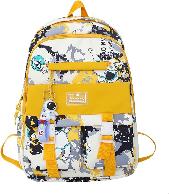 Mochila escolar | Bolsa escolar grancapacida| Bolsas escolares grancapacidapara viagens e trabalho, mochilas com pingente astronauta Nanyaciv
