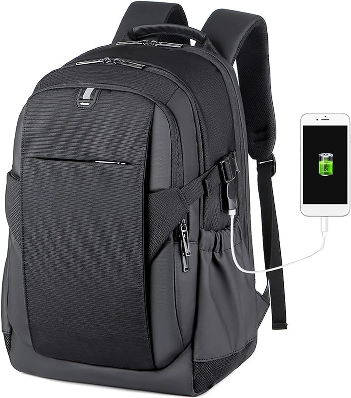 Moniss Mochila para laptop resistente à água bolsa de viagem de negócios com porta de carregamento USB anti-roubo mochila de computador escolar escola viagem casual caminhada mochila computador de 17