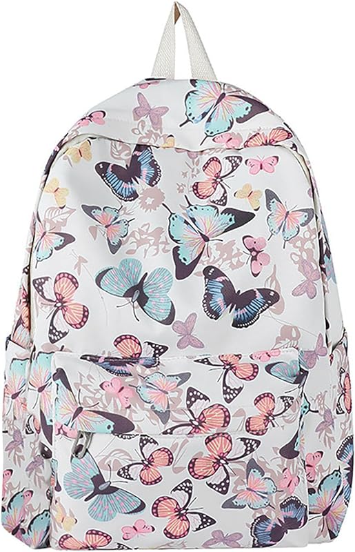 School Starts Season Fashion com estampa de borboleta, feminina, para estudantes, com zíper, mochila escolar com laptop