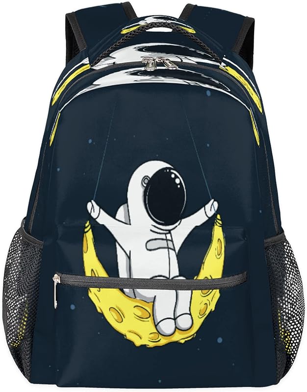 Mochilas de astronauta espacial para mulheres e homens, mochila de viagem à prova d’água para laptop para escola de trabalho, mochilas com vários bolsos, mochila casual para acampamento, caminhada, Multicor, Medium