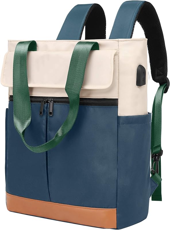 Mochila feminina conversível para laptop mochila larga superior aberta faculdade escola viagem bolsa casual，LIANLI (R标备案，跟卖后果自负)(Verde)