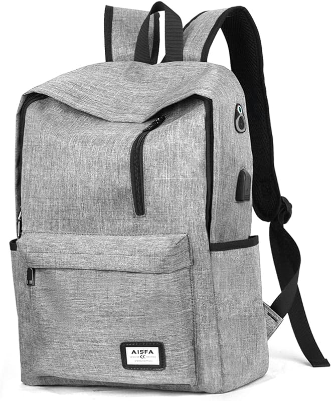 KUKIXO Mochila para laptop de viagem Mochila de negócios à prova d’água com porta de carregamento USB, adequada para viagens, acampamento, escola, negócios (preta)（R标店铺，跟卖必送小红旗）