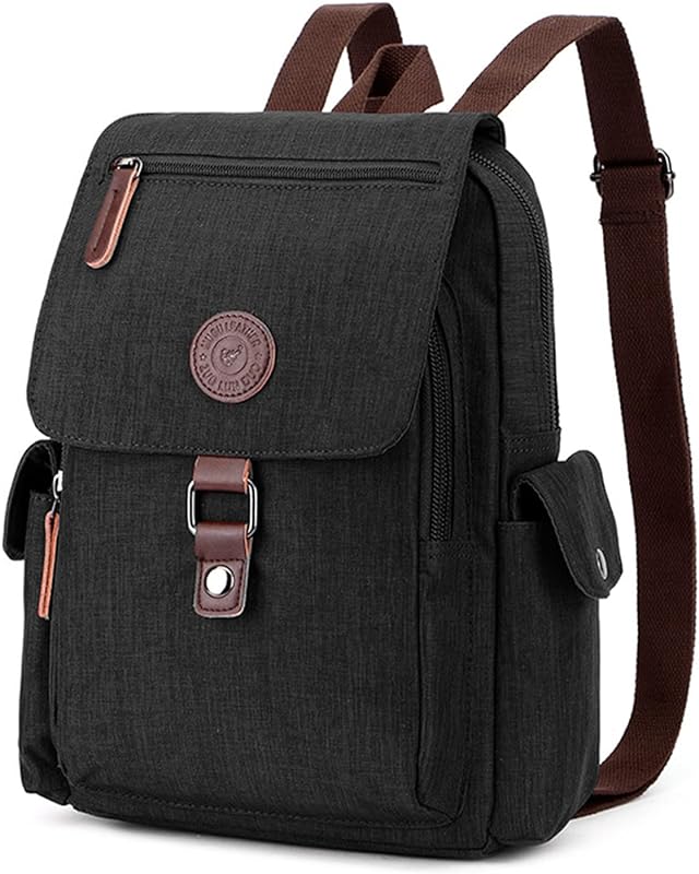 Mochila Feminina Pequena de Lona Premium Moderna cor lisa Multifuncional Mochila Viagens ao ar Livre Resistente a água Unisexx