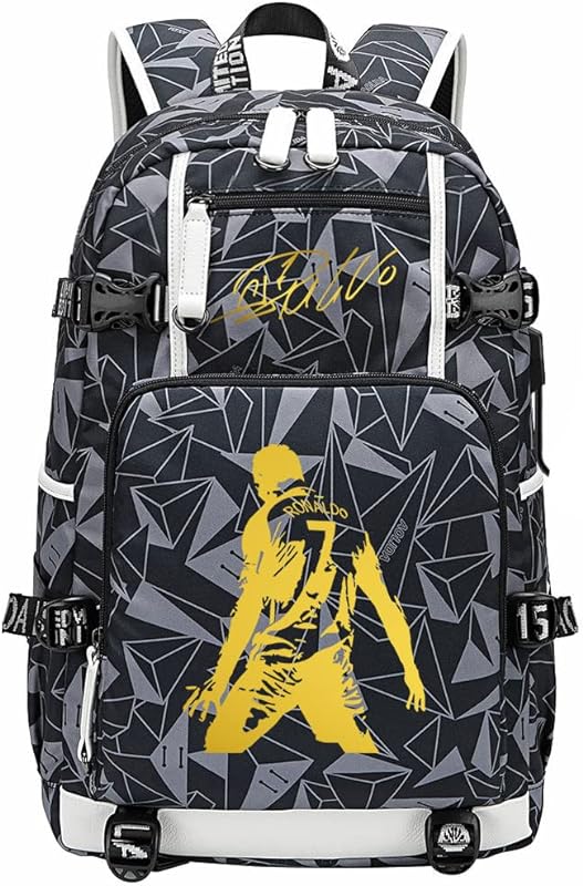 Mochila multifuncional R-onaldo para jogadores de futebol, bolsa para fãs de laptop para homens e mulheres