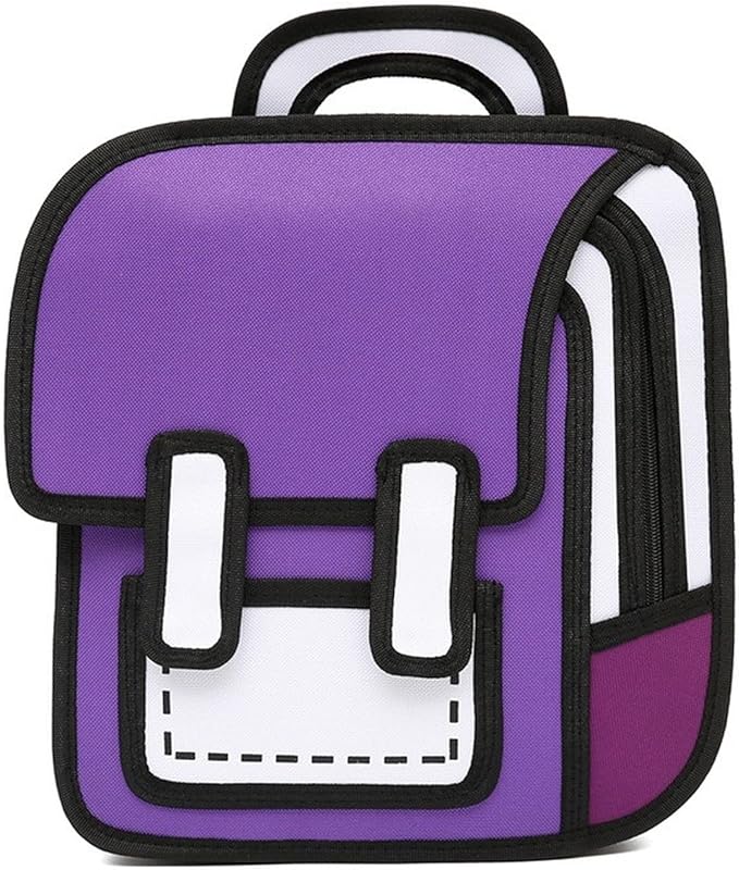 Mochila Kawaii com desenho fofo 3D estilo de salto 2D de papel de quadrinhos anime mochila de livros material escolar divertido mochila