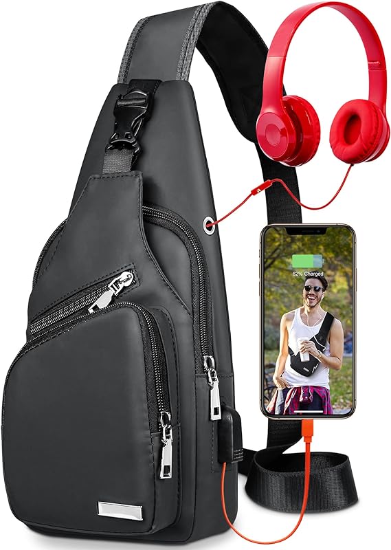 Bolsa tiracolo impermeável para homens e mulheres, mochila tiracolo para caminhadas, mochila multiuso, bolsa transversal no peito