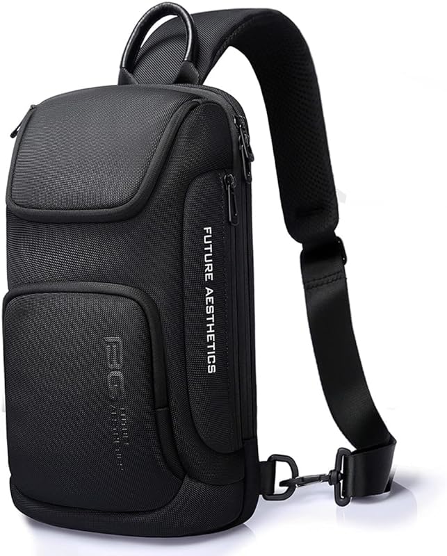 Mini Mochila Masculina Bolsa Transversal de Ombro Impermeável Pequena Pochete Premium com Diversos Bolsos e Compartimentos Shoulder Bag Bange