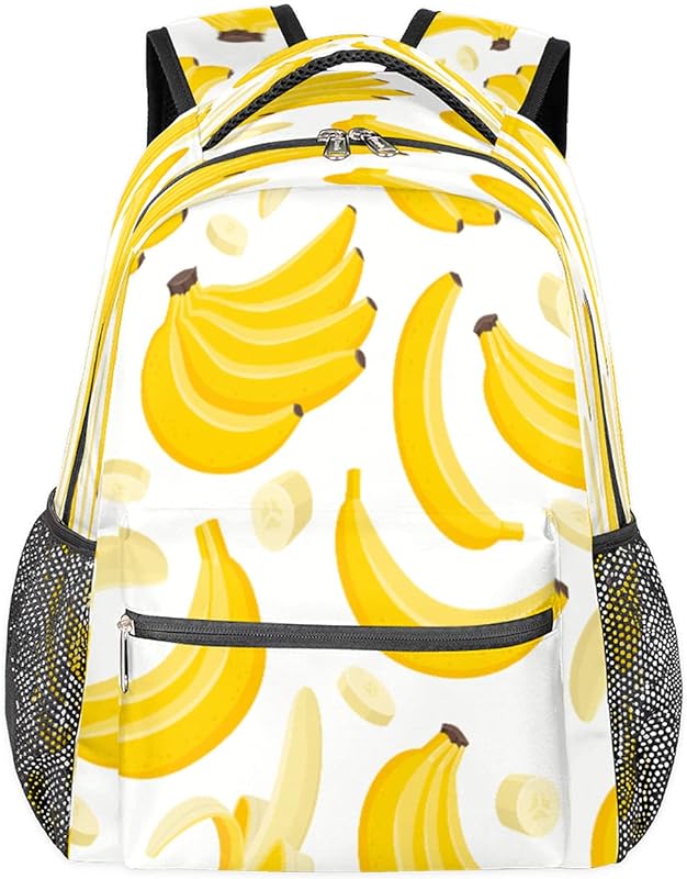 Mochilas de viagem para laptop para mulheres e homens, com estampa de banana fresca, duráveis, leves, mochilas escolares para adolescentes e meninos, mochila casual para viajar, acampar, caminhar, Multicor, Medium, Mochilas Daypack