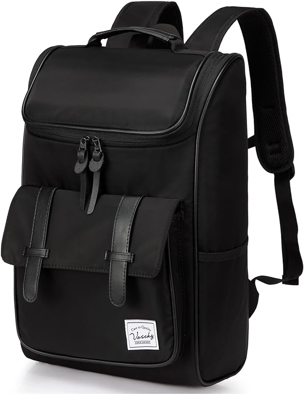Mochila para Homem Mulher, VASCHY Mochila de Escola Universitária Vintage Resistente à água com Compartimento Acolchoado para Laptop de 15,6 polegadas