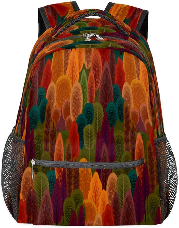 Mochilas Floresta para Mulheres Homens, Mochila Escolar Colorida para Meninos Meninas Adolescentes, Mochilas para Laptop para Faculdade de Trabalho, Mochila de Viagem Impermeável, Mochila de Livro, Mochila para Caminhadas, Multi