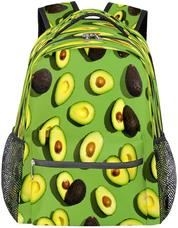 Mochilas de abacate para mulheres e homens, mochila escolar de frutas para meninos e meninas adolescentes, mochilas para laptop para faculdade, mochila de viagem à prova d’água mochila para livros para caminhadas, Multicor, Medium