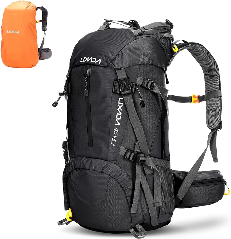 Mochila, Moniss Mochila 50L Resistente à Água Esportes ao Ar Livre Caminhadas Camping Viagem Mochila Montanhismo Escalada Mochila Trekking Bag Mochila com Capa de Chuva