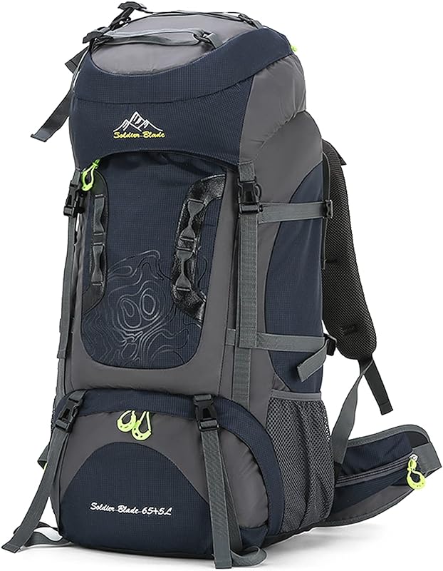 Qican 70L Camping Caminhadas Mochila Pacote de montanhismo de grande Capacidade Mochila de viagem impermeável