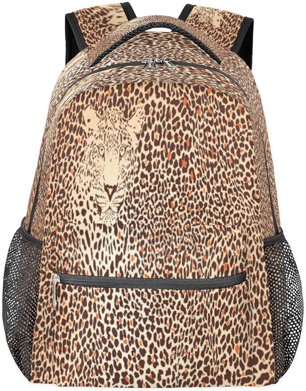Mochilas com estampa de leopardo para mulheres e homens, mochila escolar de animais para meninos e meninas adolescentes, mochilas para laptop para faculdade, mochila de viagem à prova d’água para caminhadas, Multicor, Medium