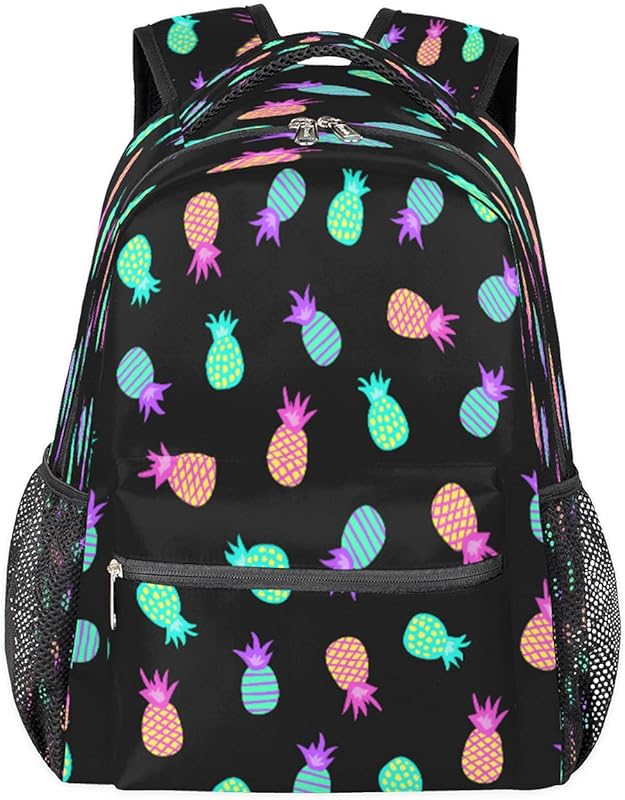 Mochilas para adolescentes meninas meninos mochila de viagem colorida abacaxi para mulheres homens bolsas de livros mochilas universitárias para escola, trabalho laptop mochilas resistentes à água mochila para caminhadas, Multicor, Medium
