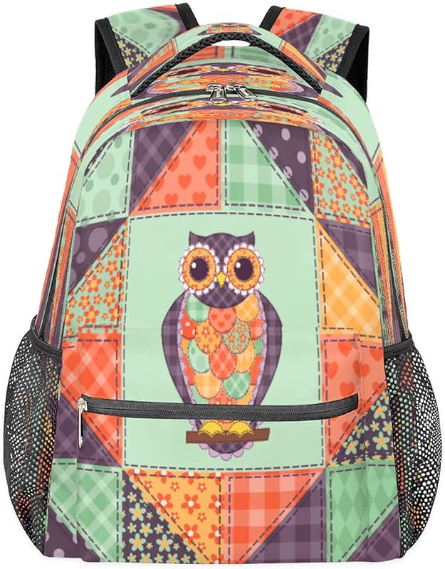 Mochila para mulheres e homens, étnica, geométrica, animal, coruja, viagem, laptop, mochila à prova d’água, mochila diária com vários bolsos, mochila casual para escola, acampamento, caminhada, trabalho, Multicor, Medium, Mochilas Daypack