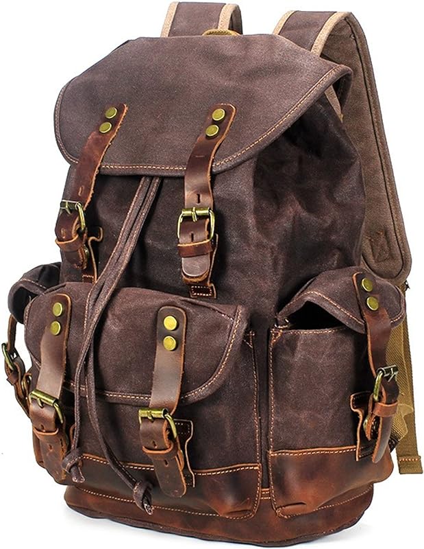 Mochila de Lona Vintage para Viagem ar Livre Mochila Escolar Masculinas Femininas Bolsas para Laptop