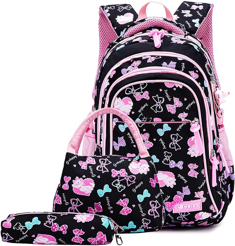 Mochilas escolares para estudantes do ensino fundamental e médio, mochila infantil ultraleve à prova d’água, conjunto de três peças