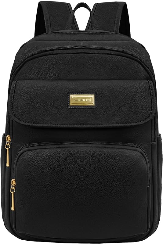 Mochila Bolsa Feminina Escolar Faculdade Notebook Adulto Juvenil Executiva Dia a Dia Trabalho (PRETO)