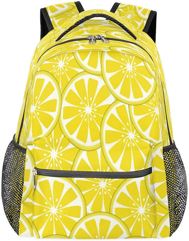 Mochilas com estampa de limão para mulheres e homens, mochila escolar de frutas para meninos e meninas, mochilas para laptop para faculdade, mochila de viagem à prova d’água mochila para caminhada, Multicor, Medium